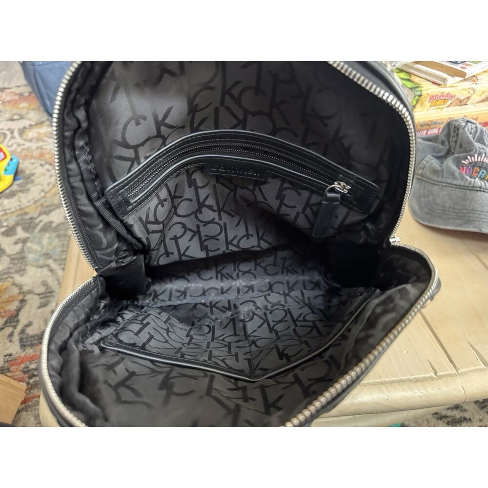 Calvin Klein Graffiti Logo Mini Backpack Purse Black Multicolor Nylon Bag - Picture 7 of 7